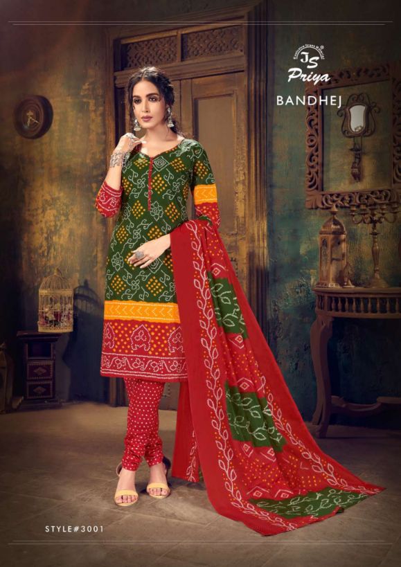 JS Priya Bandhej Vol 3 Cotton Casual Wear Dress Materials